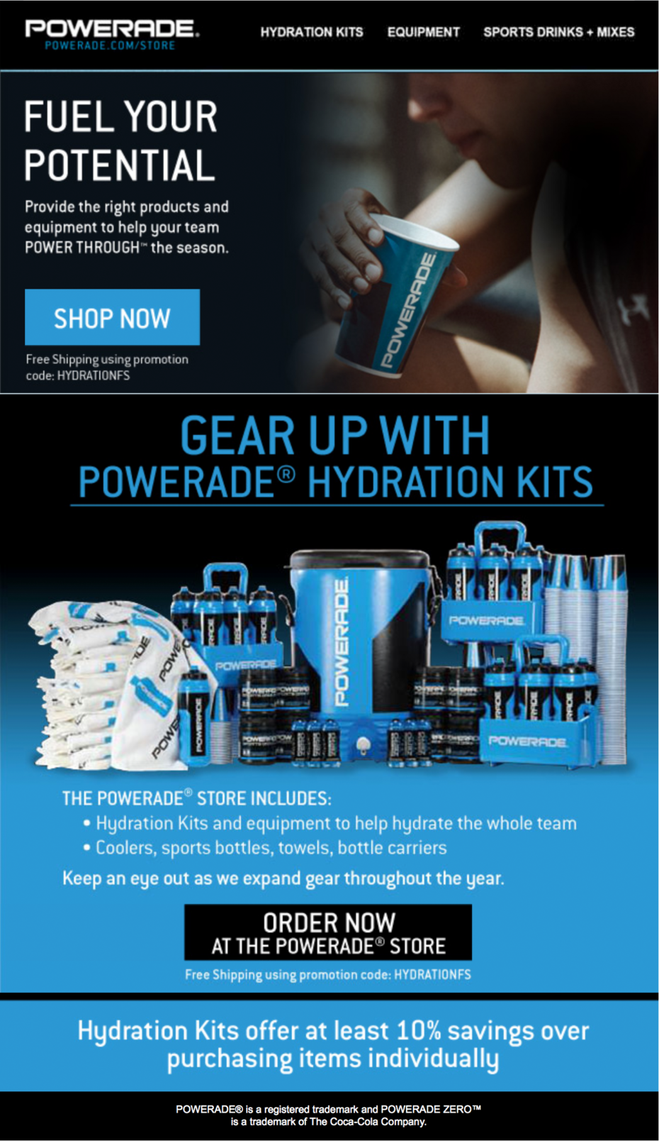 powerade email design