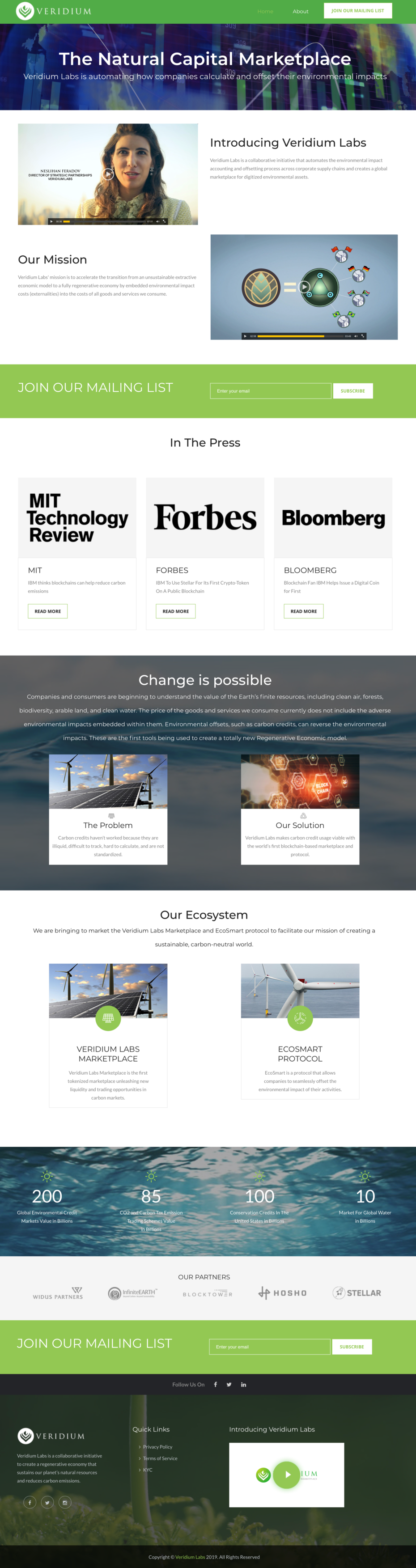 veridium website design